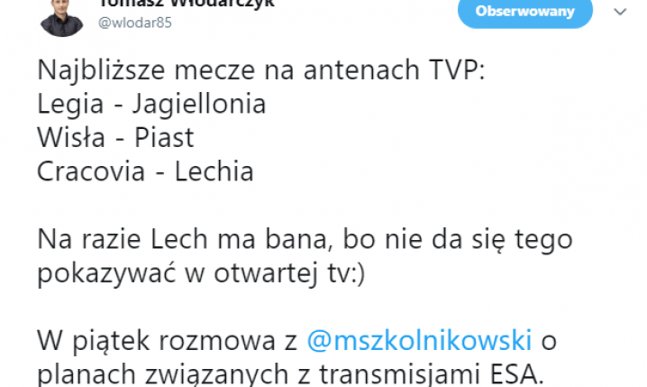 Wiemy już, które mecze Ekstraklasy pokaże TVP!